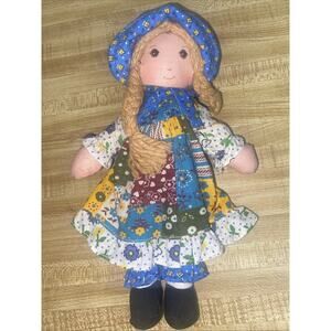 Vtg Original Holly Hobbie Knickerbocker Cloth Doll American Greetings Taiwan